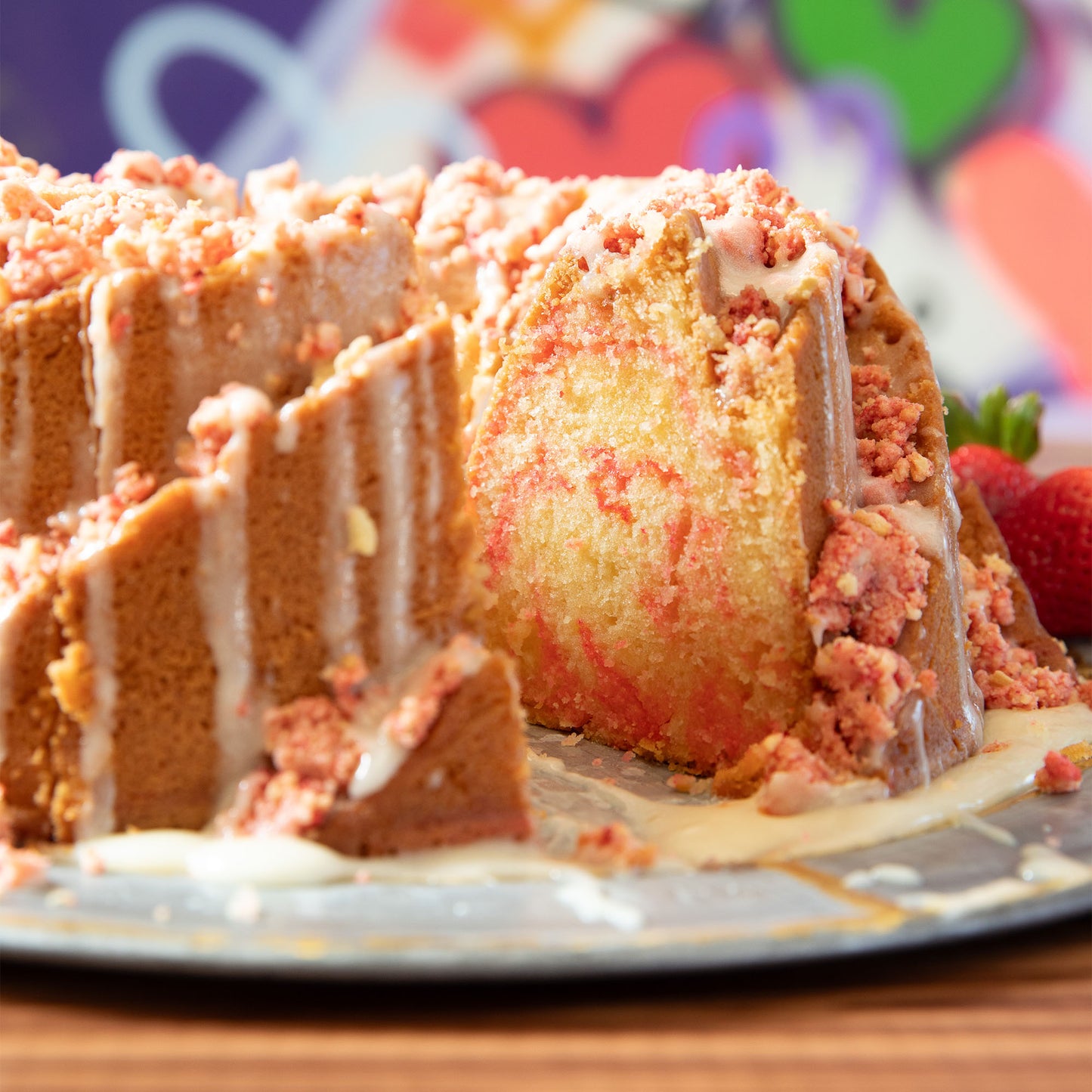 Strawberry & Cream Cheese Swirl Crunch Pound Cake (ALL ORDERS SHIP OUT ON JULY 28TH & 29TH)