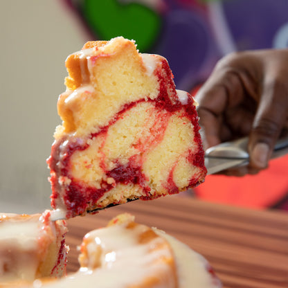 Red Velvet Swirl Cream Cheese Pound Cake (Single Serve & Whole Cake)